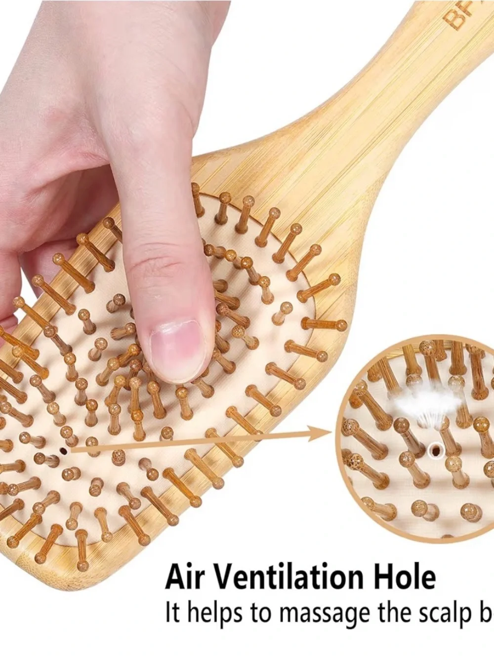🎍Bamboo Hair Brush with Paddle and Rounded Wood Bristles 🎍